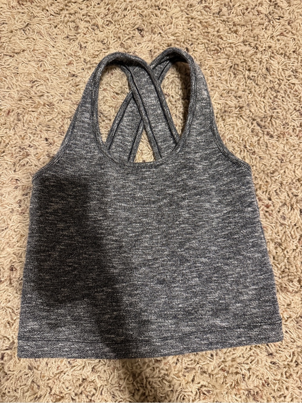 Madewell Gray Heathered Crossback Tank Top